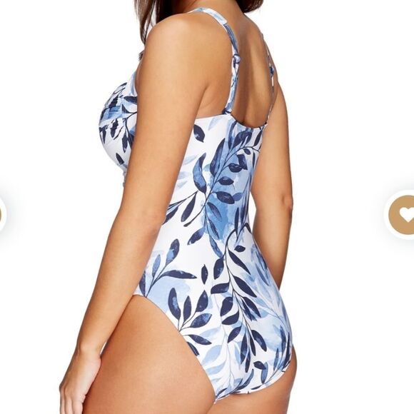 NIP TUCK Blue Oasis Joanne Twist front One Piece Tummy Control Swimsuit size 6 - Picture 3 of 13